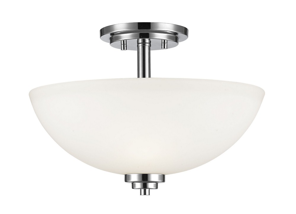 Z-Lite-443SF-CH-Ashton - 3 Light Semi-Flush Mount in Contemporary Style - 15.75 Inches Wide by 11 Inches High Chrome Matte Opal Chrome Finish with Matte Opal Glass