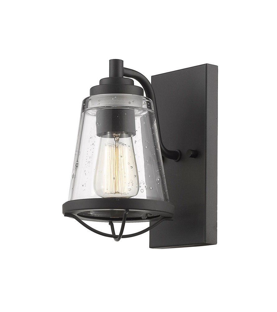 Z-Lite-444-1S-BRZ-Mariner - 1 Light Wall Sconce in Contemporary Style - 5.5 Inches Wide by 9.13 Inches High   Bronze Finish with Clear Seedy Glass