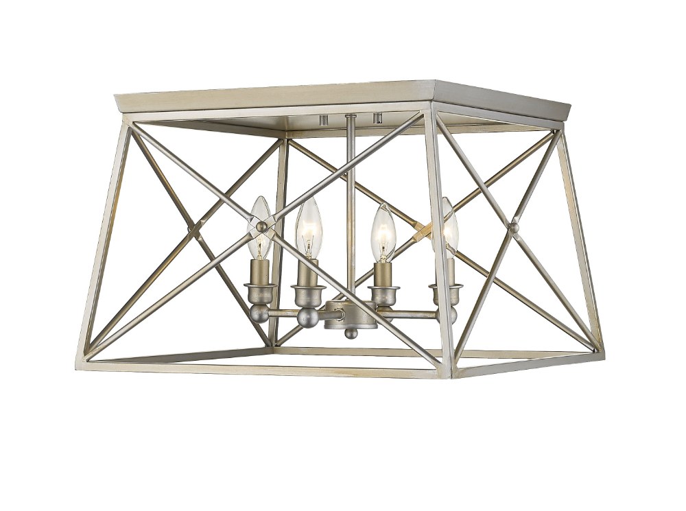 Z-Lite 447F18-AS Trestle 4-Light Industrial Flush Mount Restoration Lighting