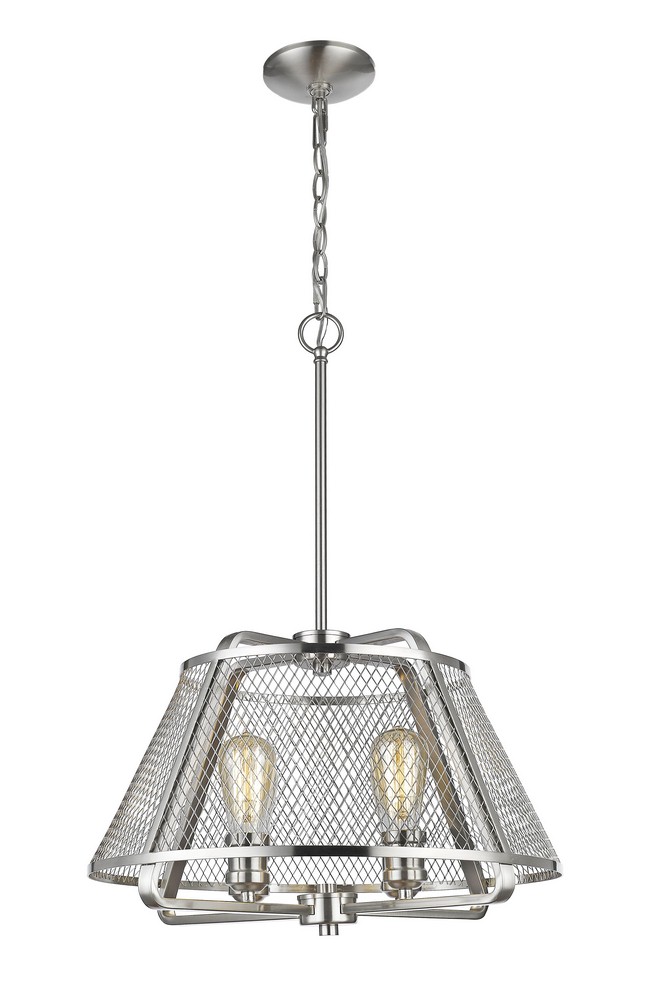 Z-Lite-451-19BN-Iuka - 4 Light Pendant in Transitional Style - 19 Inches Wide by 26.5 Inches High Brushed Nickel  Bronze Finish with Bronze Metal Shade