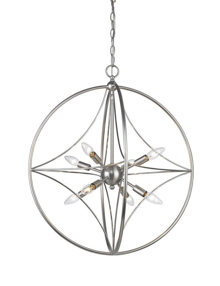 Z-Lite-452-24BN-Cortez - 8 Light Pendant in Transitional Style - 24 Inches Wide by 27 Inches High   Cortez - 8 Light Pendant in Transitional Style - 24 Inches Wide by 27 Inches High