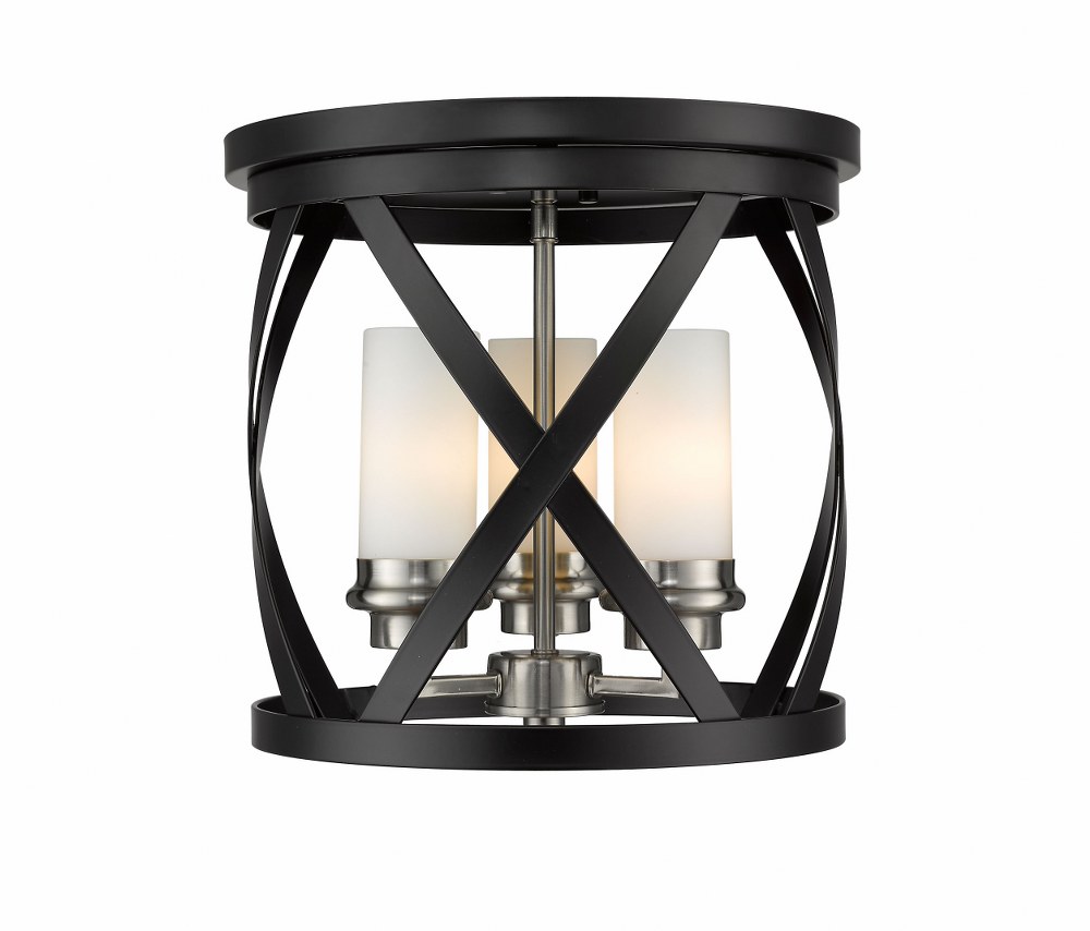Z-Lite 481F13-MB-BN Malcalester - 3 Light Flush Mount in