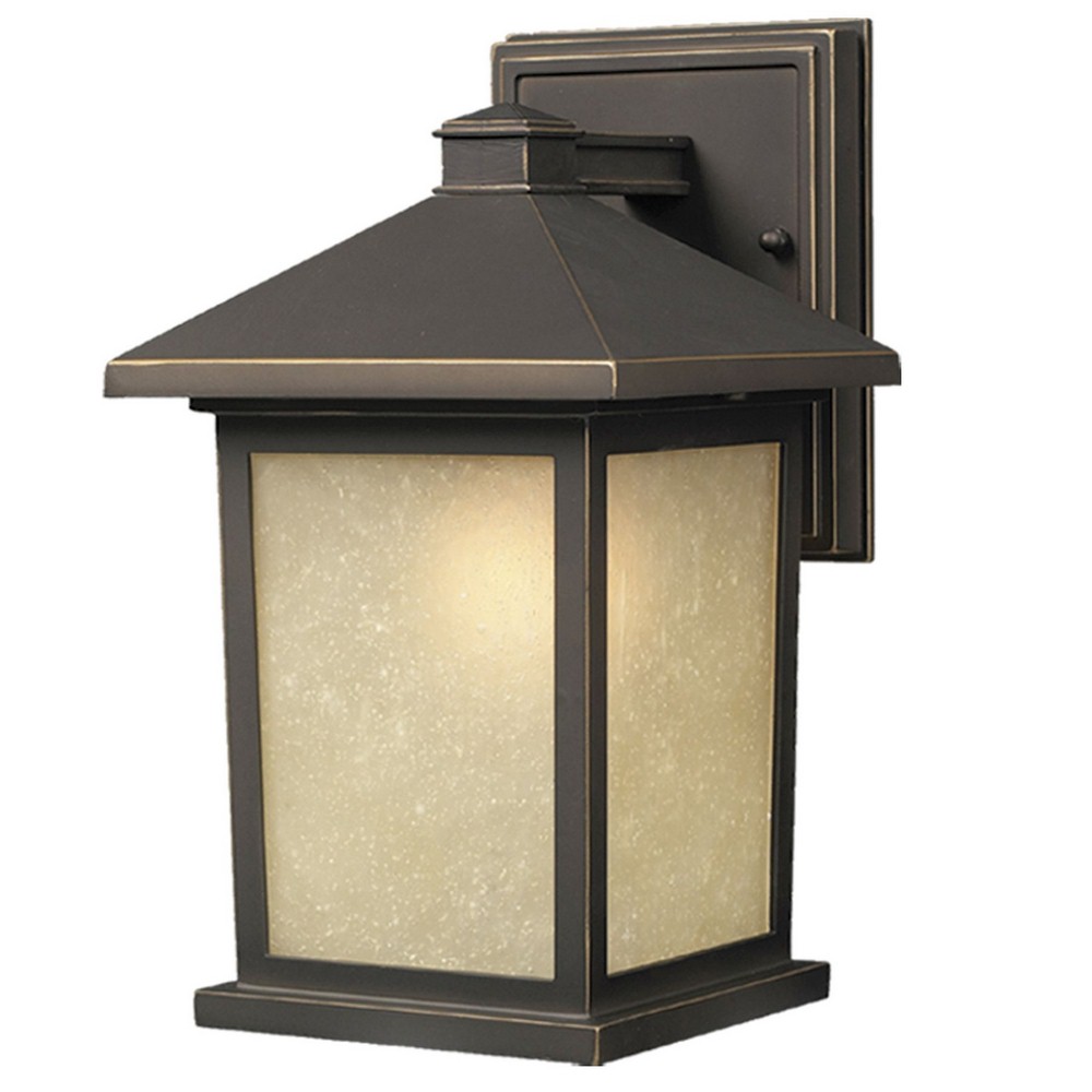 Z-Lite-507B-ORB-Holbrook - 1 Light Outdoor Wall Mount in Urban Style - 9.5 Inches Wide by 15.75 Inches High   Oil Rubbed Bronze Finish with Tinted Seedy Glass