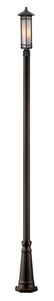 Z-Lite-530PHM-519P-ORB-Woodland - 1 Light Outdoor Post Mount Lantern in Seaside Style - 10 Inches Wide by 116 Inches High   Oil Rubbed Bronze Finish with Matte Opal Glass