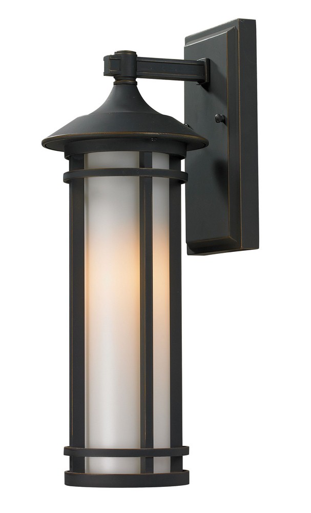 Z-Lite-530S-ORB-Woodland - 1 Light Outdoor Wall Mount in Seaside Style - 6 Inches Wide by 16.63 Inches High   Oil Rubbed Bronze Finish with Matte Opal Glass