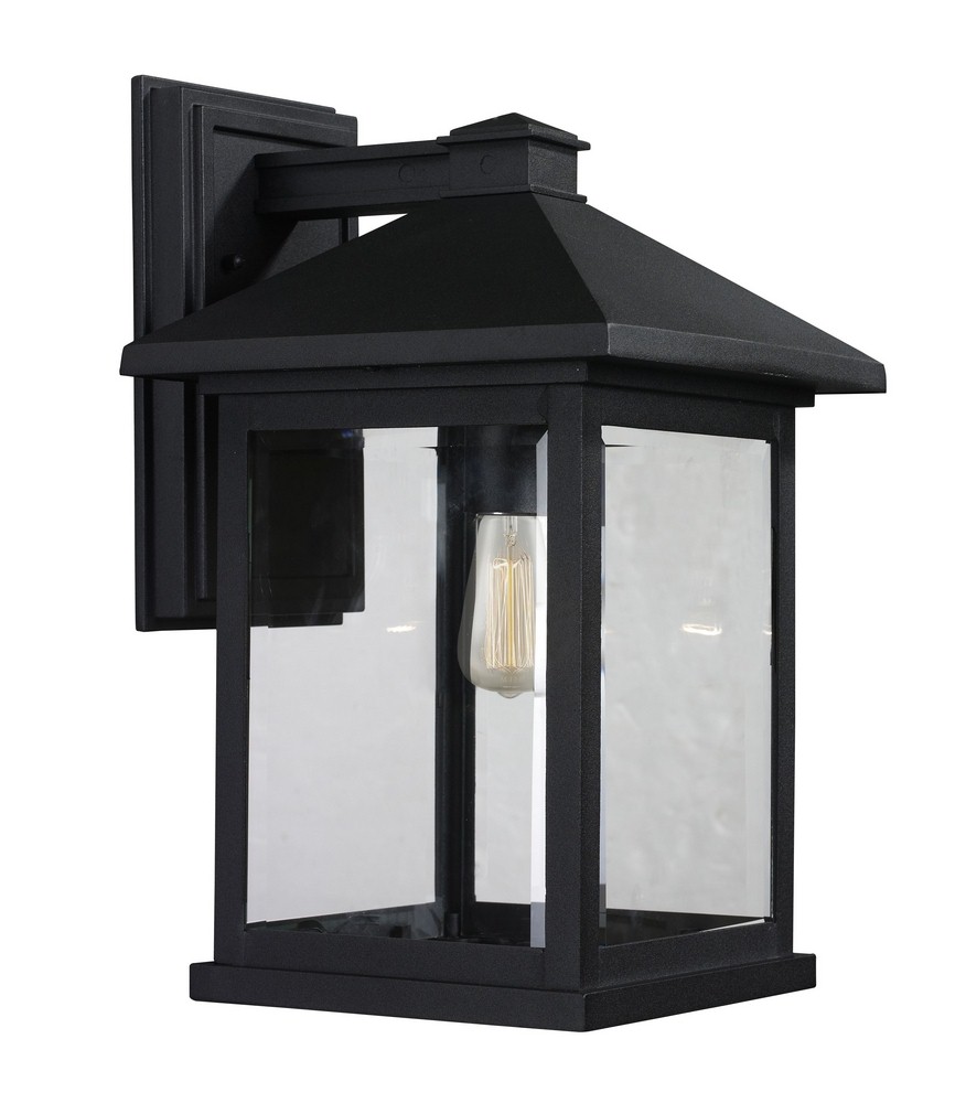 Z-Lite-531B-BK-Portland - 1 Light Outdoor Wall Mount in Seaside Style - 9.5 Inches Wide by 15.75 Inches High Black  Oil Rubbed Bronze Finish with Clear Seedy Glass