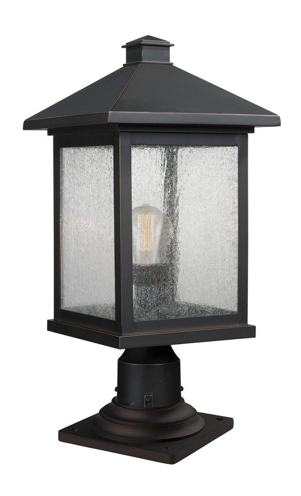 Z-Lite-531PHBR-533PM-ORB-Portland - 1 Light Outdoor Pier Mount Lantern in Seaside Style - 9.5 Inches Wide by 20.5 Inches High   Portland - 1 Light Outdoor Pier Mount Lantern in Seaside Style - 9.5 Inc