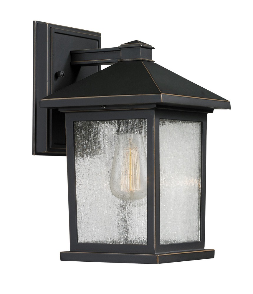 Z-Lite-531S-ORB-Portland - 1 Light Outdoor Wall Mount in Country Style - 6 Inches Wide by 10.25 Inches High Oil Rubbed Bronze  Oil Rubbed Bronze Finish with Clear Seedy Glass