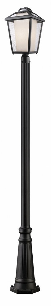 Z-Lite-532PHBR-519P-BK-Memphis - 1 Light Outdoor Post Mount Lantern in Country Style - 11 Inches Wide by 114.25 Inches High Black  Oil Rubbed Bronze Finish with Clear Seedy/Tinted Glass