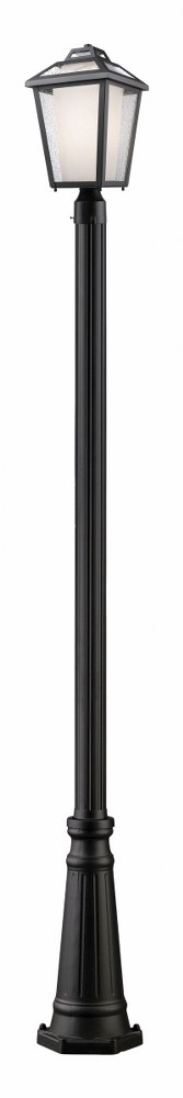 Z-Lite-532PHMR-519P-BK-Memphis - 1 Light Outdoor Post Mount Lantern in Country Style - 10 Inches Wide by 111.25 Inches High Black  Oil Rubbed Bronze Finish with Clear Seedy/Tinted Glass