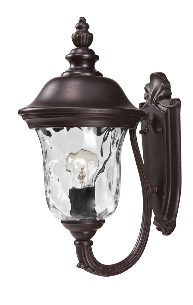 Z-Lite-533S-RBRZ-Armstrong - 1 Light Outdoor Wall Mount in Gothic Style - 8 Inches Wide by 15.75 Inches High   Bronze Finish with Clear Water Glass