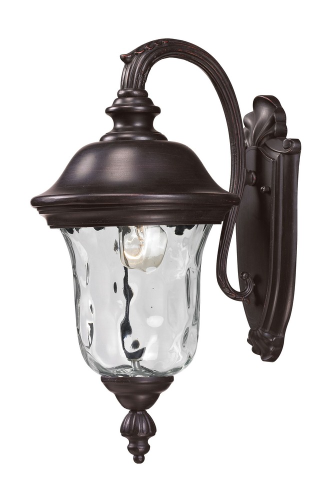 Z-Lite-534S-RBRZ-Armstrong - 1 Light Outdoor Wall Mount in Seaside Style - 8 Inches Wide by 15.75 Inches High   Bronze Finish with Clear Water Glass