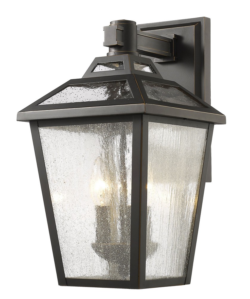 Z-Lite-539M-ORB-Bayland - 3 Light Outdoor Wall Mount in Colonial Style - 9 Inches Wide by 16.63 Inches High Oil Rubbed Bronze  Oil Rubbed Bronze Finish with Clear Seedy Glass