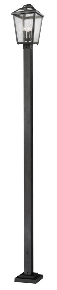 Z-Lite-539PHBS-536P-BK-Bayland - 3 Light Outdoor Post Mount Lantern in Colonial Style - 11 Inches Wide by 114 Inches High Black  Oil Rubbed Bronze Finish with Clear Seedy Glass