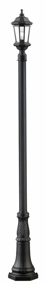 Z-Lite-540PHM-518P-BK-Melbourne - 1 Light Outdoor Post Mount Lantern in Tuscan Style - 13 Inches Wide by 112.25 Inches High   Melbourne - 1 Light Outdoor Post Mount Lantern in Tuscan Style - 13 Inches