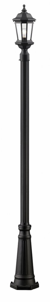 Z-Lite-540PHM-519P-BK-Melbourne - 1 Light Outdoor Post Mount Lantern in Tuscan Style - 13 Inches Wide by 112.25 Inches High   Melbourne - 1 Light Outdoor Post Mount Lantern in Tuscan Style - 13 Inches