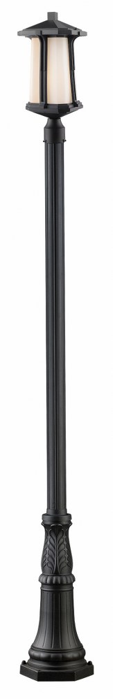 Z-Lite-542PHB-518P-BK-Harbor Lane - 1 Light Outdoor Post Mount Lantern in Seaside Style - 13 Inches Wide by 112.88 Inches High   Harbor Lane - 1 Light Outdoor Post Mount Lantern in Seaside Style - 13 