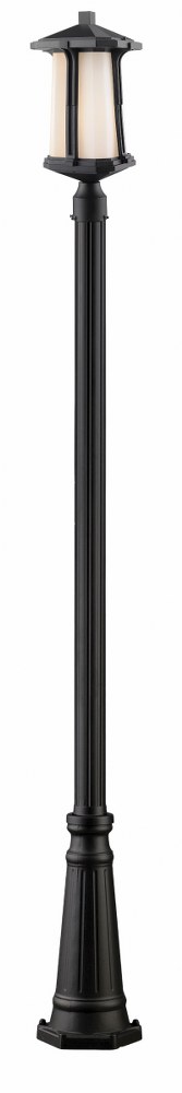 Z-Lite-542PHB-519P-BK-Harbor Lane - 1 Light Outdoor Post Mount Lantern in Seaside Style - 13 Inches Wide by 112.88 Inches High   Harbor Lane - 1 Light Outdoor Post Mount Lantern in Seaside Style - 13 