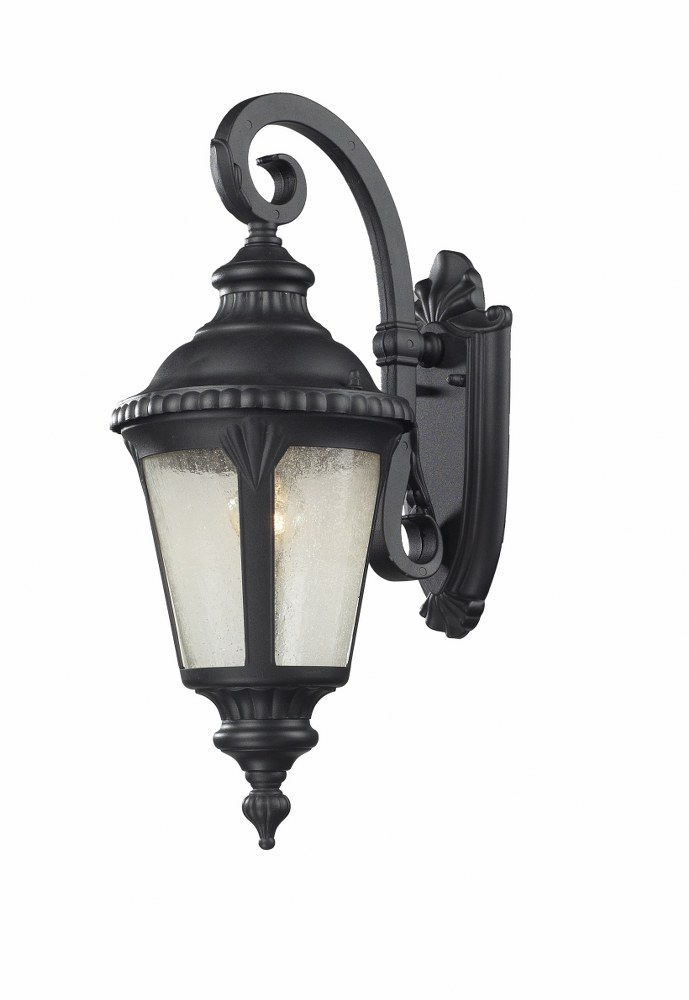 Z-Lite-545S-BK-Medow - 1 Light Outdoor Wall Mount in Seaside Style - 7.75 Inches Wide by 19.63 Inches High   Black Finish with Clear Seedy Glass