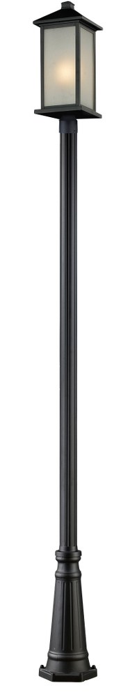 Z-Lite-547PHBR-519P-BK-Vienna - 1 Light Outdoor Post Mount Lantern in Seaside Style - 10 Inches Wide by 117.25 Inches High   Black Finish with White Seedy Glass