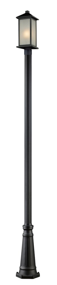 Z-Lite-547PHMR-519P-BK-Vienna - 1 Light Outdoor Post Mount Lantern in Seaside Style - 10 Inches Wide by 115.25 Inches High   Black Finish with White Seedy Glass