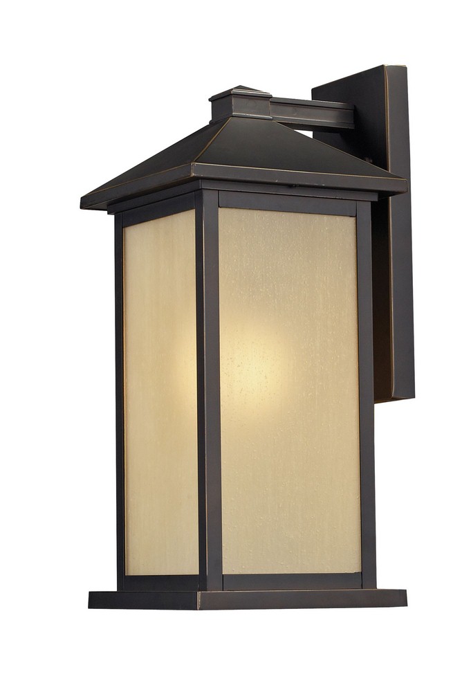 Z-Lite-548B-ORB-Vienna - 1 Light Outdoor Wall Mount in Seaside Style - 9.5 Inches Wide by 22 Inches High   Oil Rubbed Bronze Finish with Tinted Seedy Glass