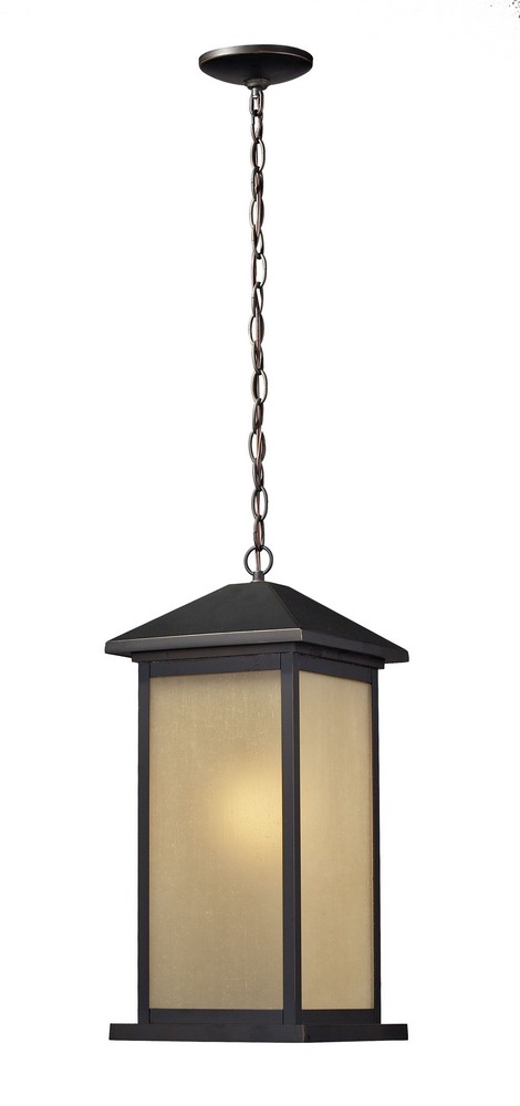 Z-Lite-548CHB-ORB-Vienna - 1 Light Outdoor Chain Mount Lantern in Seaside Style - 9.5 Inches Wide by 20.75 Inches High   Oil Rubbed Bronze Finish with Tinted Seedy Glass