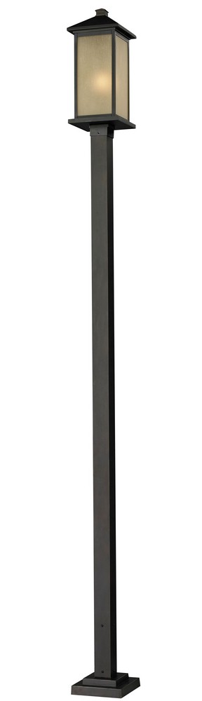 Z-Lite-548PHB-536P-ORB-Vienna - 1 Light Outdoor Post Mount Lantern in Seaside Style - 9.25 Inches Wide by 117 Inches High   Oil Rubbed Bronze Finish with Tinted Seedy Glass