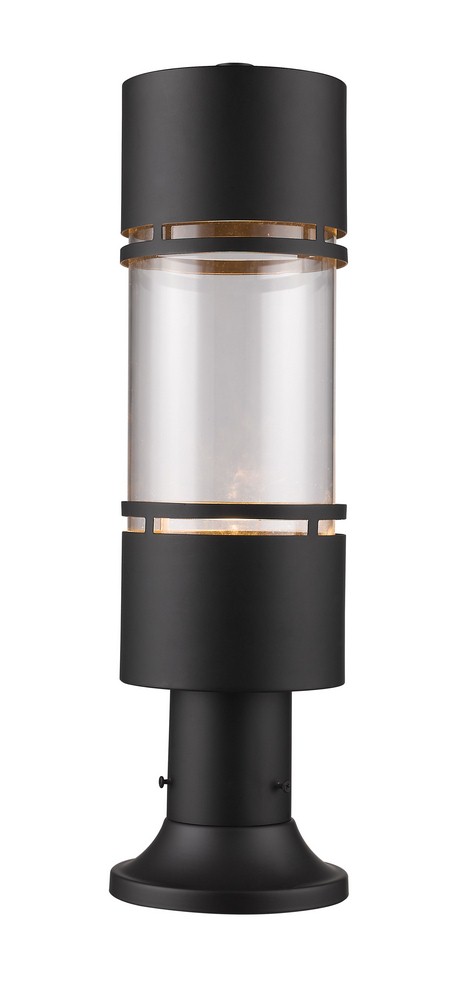 Z-Lite-553PHB-553PM-ORBZ-LE-Luminata - 14W 1 LED Outdoor Pier Mount Lantern in Seaside Style - 6.25 Inches Wide by 21.75 Inches High Outdoor Rubbed Bronze  Outdoor Rubbed Bronze Finish with Clear Glas