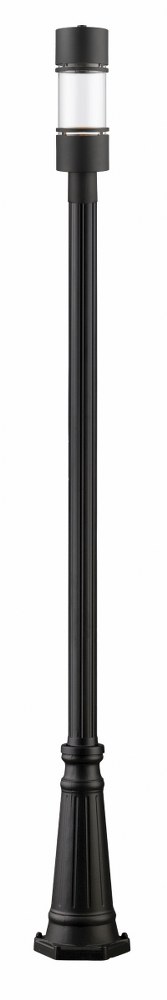 Z-Lite-553PHB-519P-BK-LED-Luminata - 14W 1 LED Outdoor Post Mount Lantern in Seaside Style - 10 Inches Wide by 113.38 Inches High   Luminata - 14W 1 LED Outdoor Post Mount Lantern in Seaside Style - 1