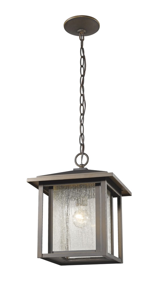 Z-Lite-554CHB-ORB-Aspen - 1 Light Outdoor Chain Mount Lantern in Seaside Style - 11 Inches Wide by 14.13 Inches High Oil Rubbed Bronze  Oil Rubbed Bronze Finish with Clear Seedy Glass