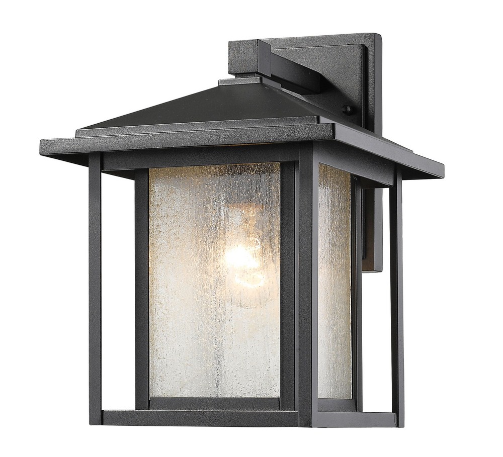 Z-Lite-554M-BK-Aspen - 1 Light Outdoor Wall Mount in Seaside Style - 9 Inches Wide by 13 Inches High Black  Oil Rubbed Bronze Finish with Clear Seedy Glass