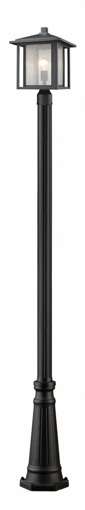 Z-Lite-554PHB-519P-BK-Aspen - 1 Light Outdoor Post Mount Lantern in Seaside Style - 11 Inches Wide by 110 Inches High Black  Oil Rubbed Bronze Finish with Clear Seedy Glass