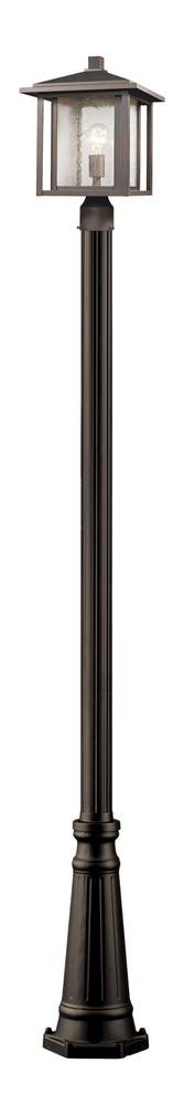 Z-Lite-554PHB-519P-ORB-Aspen - 1 Light Outdoor Post Mount Lantern in Seaside Style - 11 Inches Wide by 110 Inches High Oil Rubbed Bronze  Oil Rubbed Bronze Finish with Clear Seedy Glass