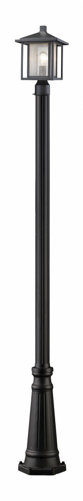 Z-Lite-554PHM-519P-BK-Aspen - 1 Light Outdoor Post Mount Lantern in Seaside Style - 10 Inches Wide by 108.5 Inches High Black  Oil Rubbed Bronze Finish with Clear Seedy Glass