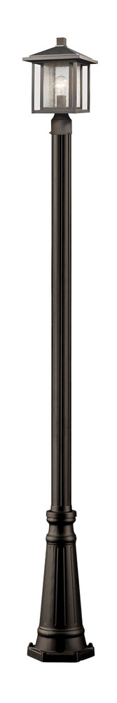 Z-Lite-554PHM-519P-ORB-Aspen - 1 Light Outdoor Post Mount Lantern in Seaside Style - 10 Inches Wide by 108.5 Inches High Oil Rubbed Bronze  Oil Rubbed Bronze Finish with Clear Seedy Glass