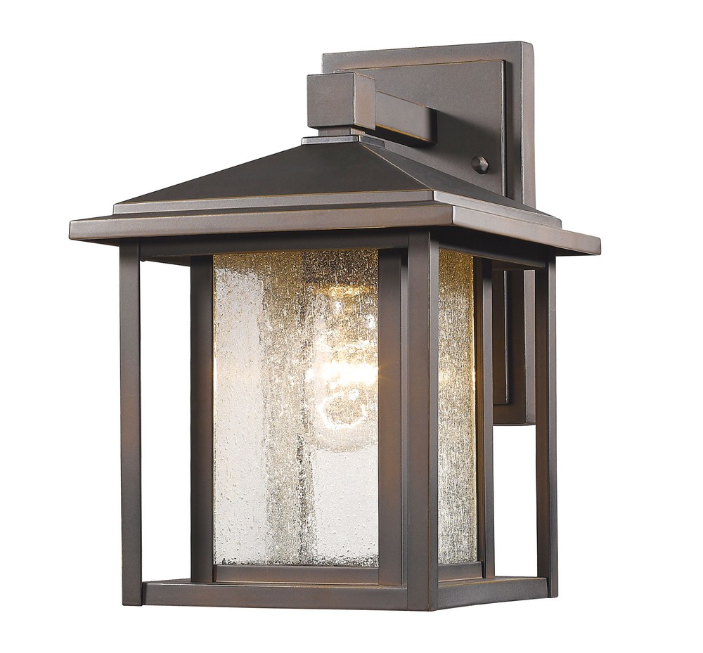 Z-Lite-554S-ORB-Aspen - 1 Light Outdoor Wall Mount in Seaside Style - 8.5 Inches Wide by 10.88 Inches High   Oil Rubbed Bronze Finish with Clear Seedy Glass