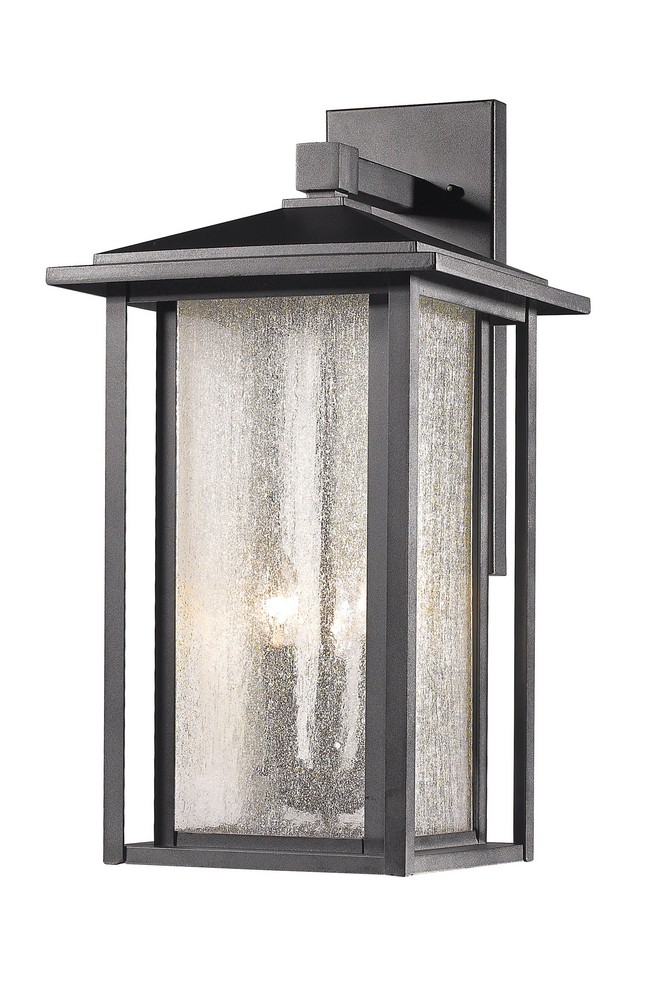 Z-Lite-554XL-BK-Aspen - 3 Light Outdoor Wall Mount in Seaside Style - 12 Inches Wide by 21.13 Inches High   Black Finish with Clear Seedy Glass