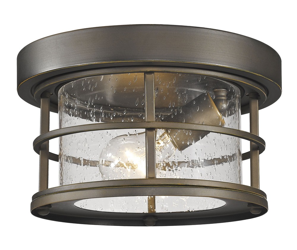 Z-Lite-555F-ORB-Exterior Additions - 1 Light Outdoor Flush Mount in Seaside Style - 10 Inches Wide by 5.88 Inches High Oil Rubbed Bronze  Oil Rubbed Bronze Finish with Clear Seedy Glass