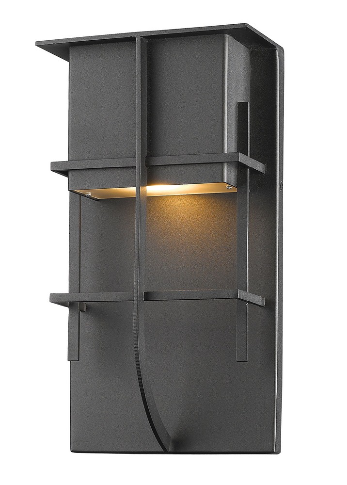 Z-Lite-558B-BK-LED-Stillwater - 14W 1 LED Outdoor Wall Mount in Contemporary Style - 10 Inches Wide by 19 Inches High Black  Silver Finish