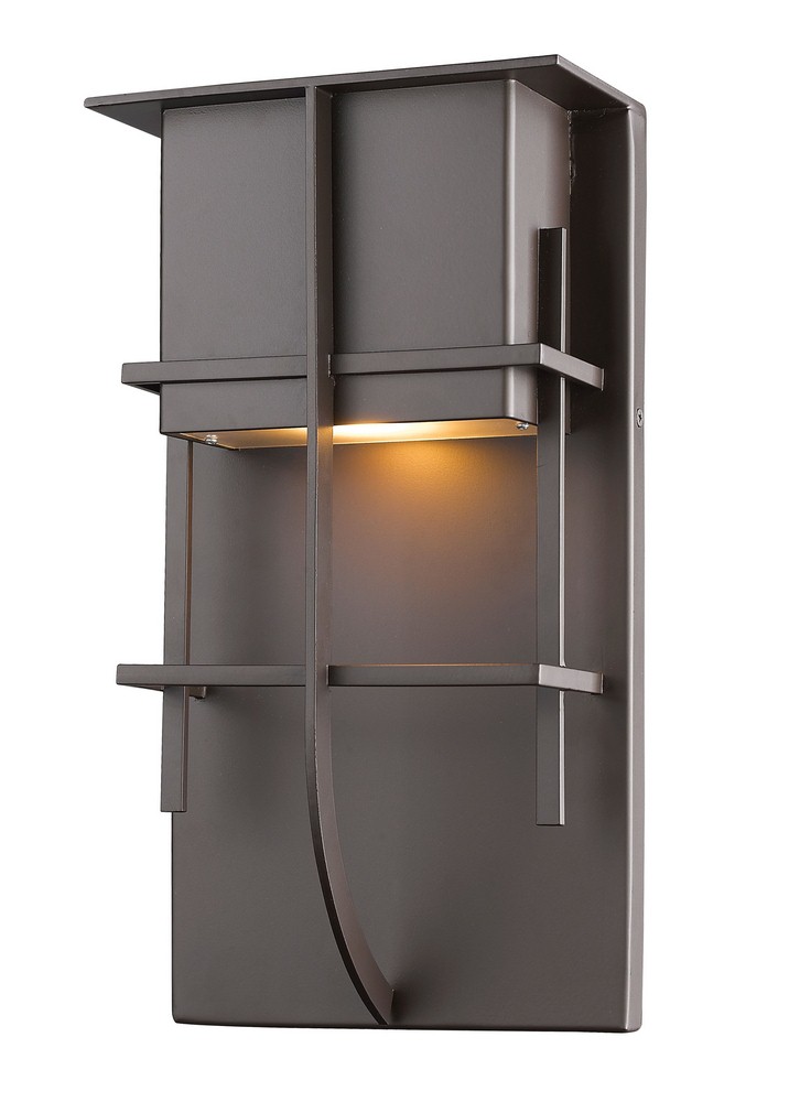 Z-Lite-558B-DBZ-LED-Stillwater - 14W 1 LED Outdoor Wall Mount in Contemporary Style - 10 Inches Wide by 19 Inches High Deep Bronze  Silver Finish