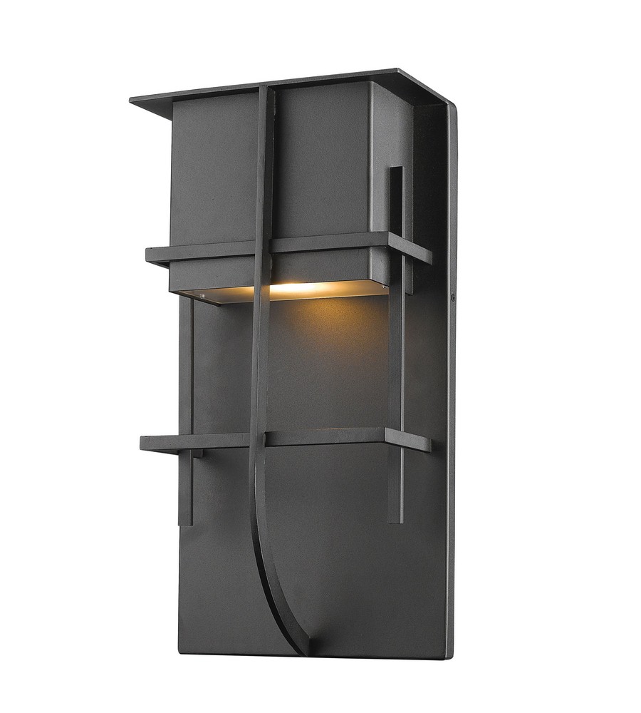 Z-Lite-558M-BK-LED-Stillwater - 14W 1 LED Outdoor Wall Mount in Contemporary Style - 7.88 Inches Wide by 14.75 Inches High Black  Silver Finish