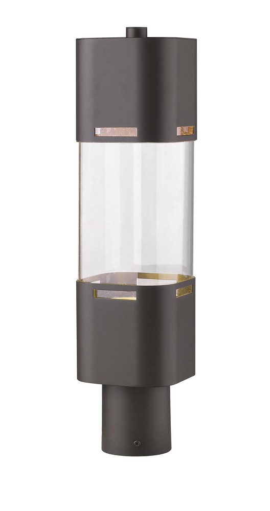 Z-Lite-562PHBR-DBZ-LED-Lestat - 14W 1 LED Outdoor Post Mount Lantern in Transitional Style - 9 Inches Wide by 95.23 Inches High   Lestat - 14W 1 LED Outdoor Post Mount Lantern in Transitional Style - 9 Inches Wide by 95.23 Inches High