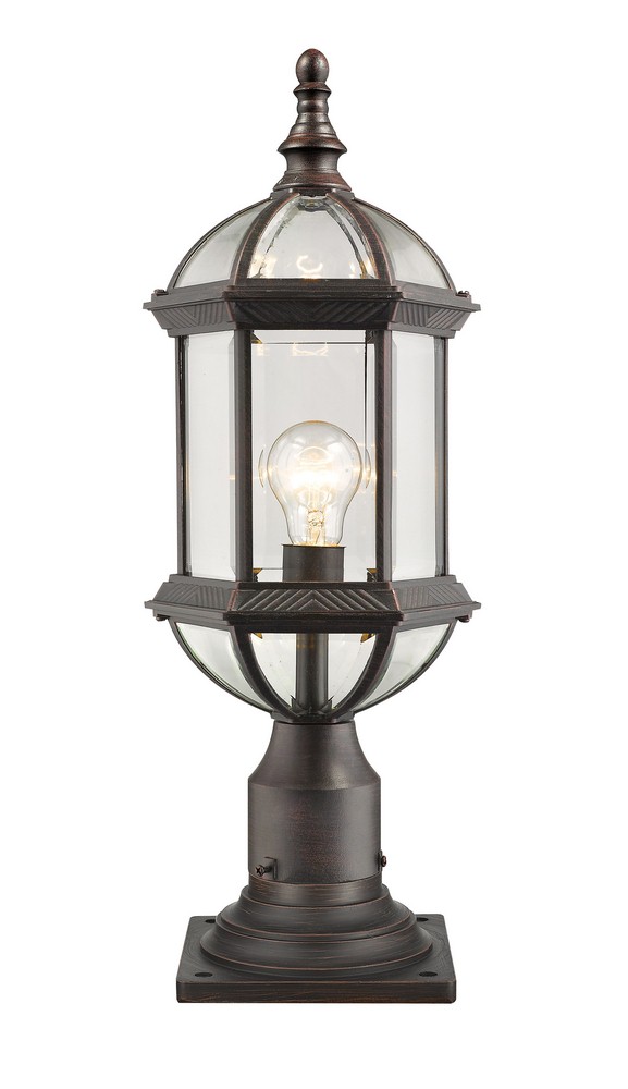 Z-Lite-563PHM-533PM-RT-Annex - 1 Light Outdoor Pier Mount Lantern in Urban Style - 8 Inches Wide by 21.5 Inches High   Annex - 1 Light Outdoor Pier Mount Lantern in Urban Style - 8 Inches Wide by 21.5