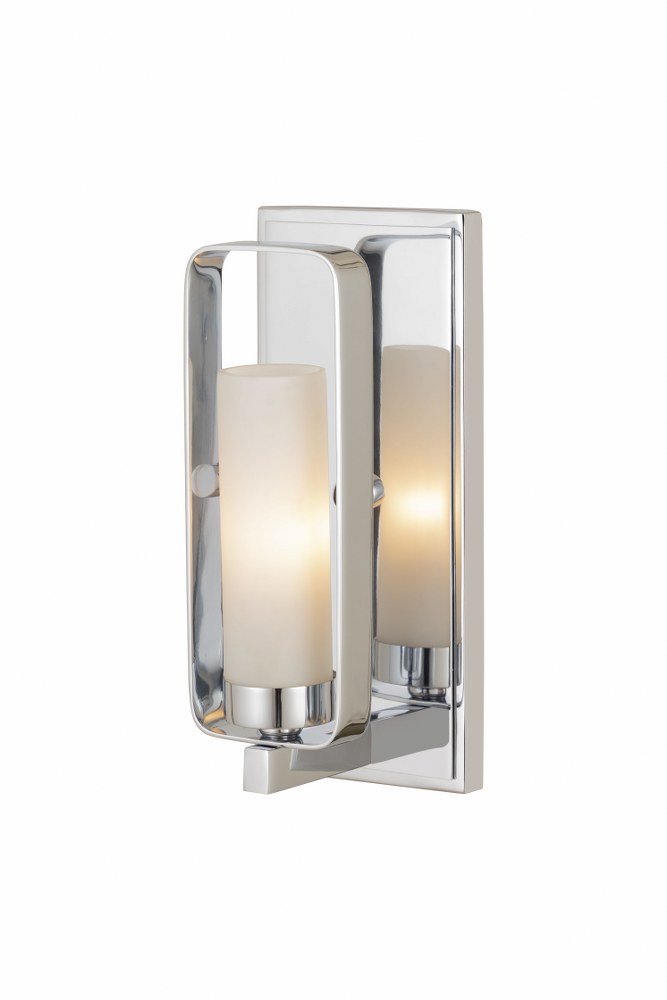 Z-Lite-6000-1S-CH-Aideen - 1 Light Wall Sconce in Fusion Style - 4.5 Inches Wide by 10.25 Inches High Chrome  Chrome Finish with Matte Opal Glass