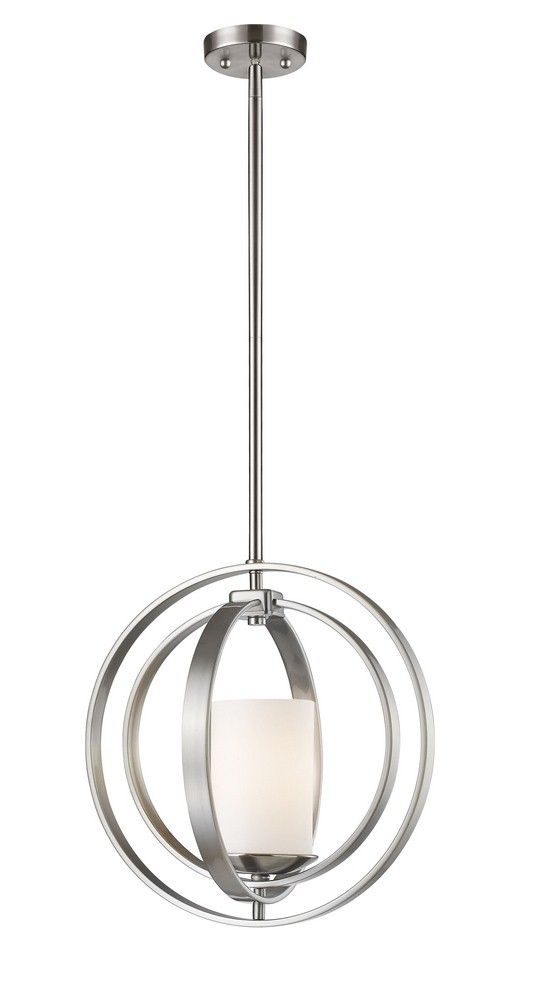 Z-Lite-6002MP-BN-Ashling - 1 Light Mini Pendant Brushed Nickel  Bronze Gold Finish with Matte Opal Glass