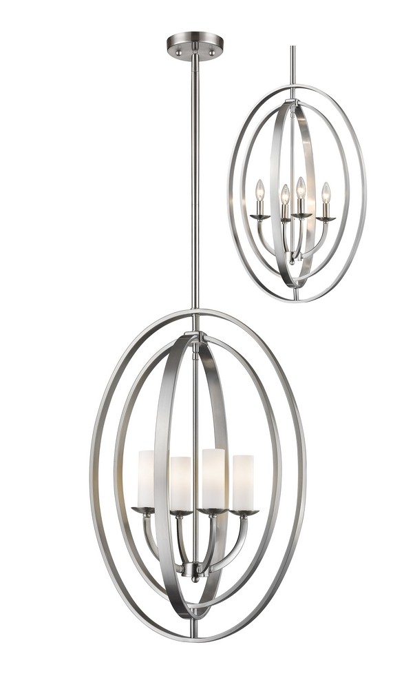 Z-Lite-6004-4L-BN-Ashling - 4 Light Pendant in Modern Style - 19.13 Inches Wide by 30 Inches High Brushed Nickel  Bronze Gold Finish with Matte Opal Glass