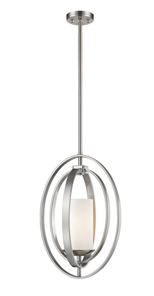 Z-Lite-6004MP-BN-Ashling - 1 Light Mini Pendant in Modern Style - 11.38 Inches Wide by 17.5 Inches High Brushed Nickel  Bronze Gold Finish with Matte Opal Glass