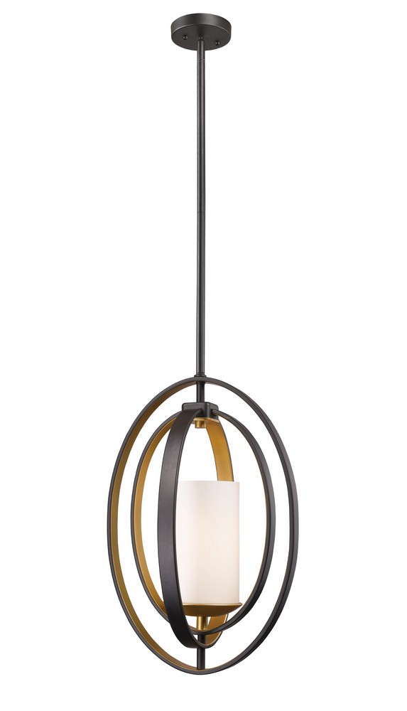 Z-Lite-6004MP-BZGD-Ashling - 1 Light Mini Pendant in Modern Style - 11.38 Inches Wide by 17.5 Inches High Bronze Gold  Bronze Gold Finish with Matte Opal Glass