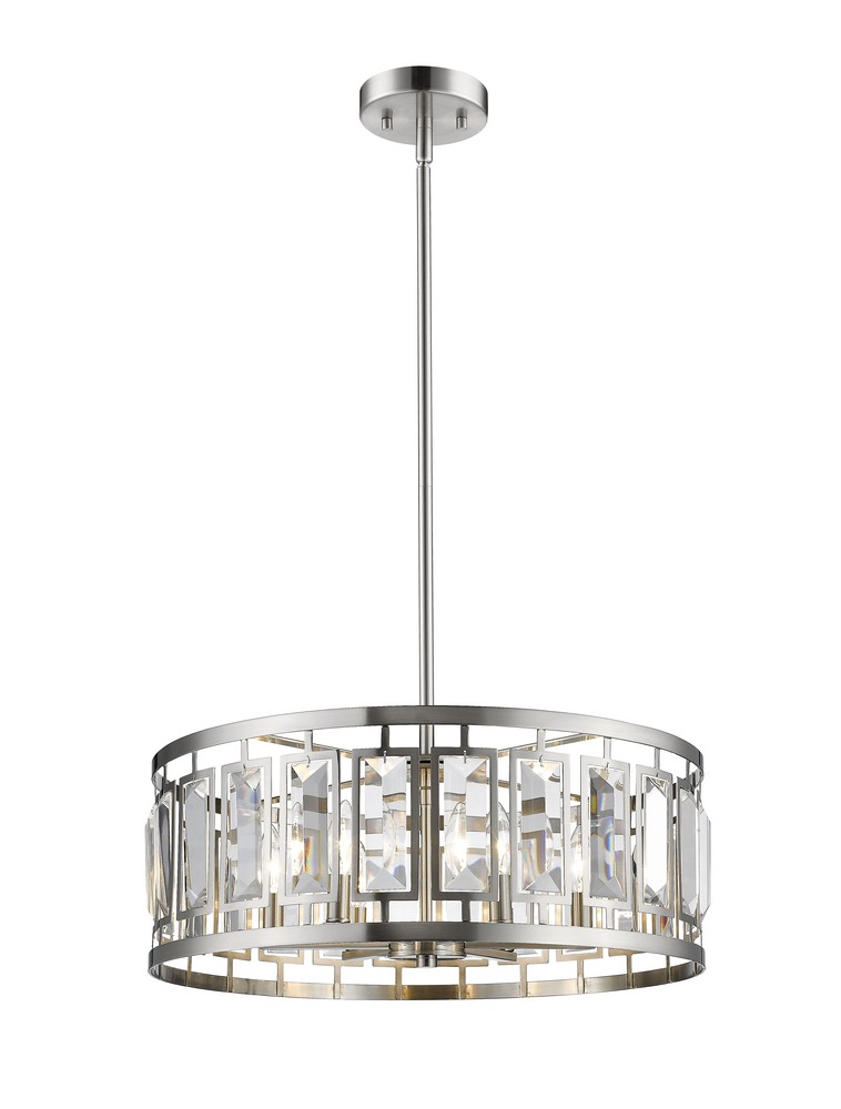 Z-Lite-6007-22BN-Mersesse - 6 Light Pendant in Metropolitan Style - 23 Inches Wide by 8.5 Inches High   Brushed Nickel Finish with Clear Crystal